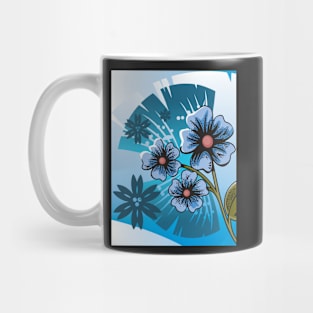 Blue Flowers Pattern Mug